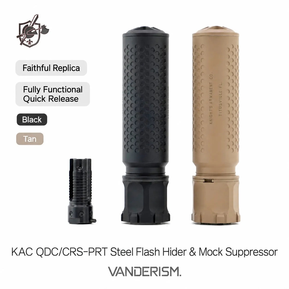 KAC QDC CRS PRT Flash Hider and QD Mock Suppressor Set | Gel Blaster WGG WGB Airsoft (Pre-Order 50 Hari)