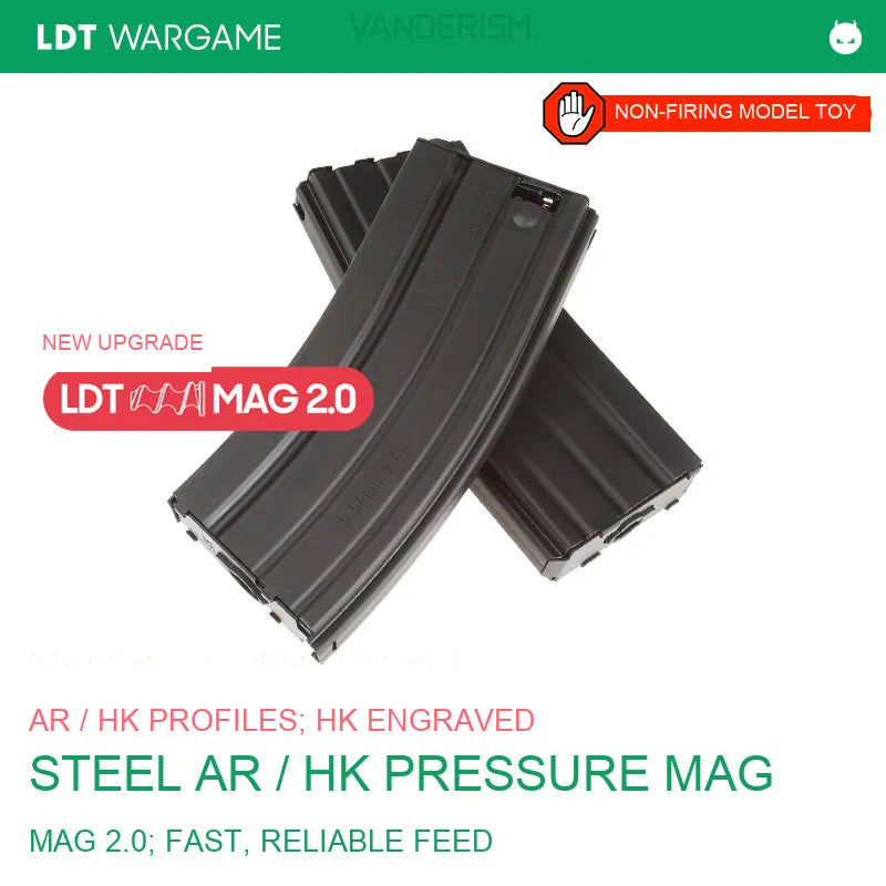 AR/HK Gen 2.0 Steel Electric Pressure-Feed Gel Ball Magazine with Suling High-Speed Motor (Pre-Order 50 Hari)