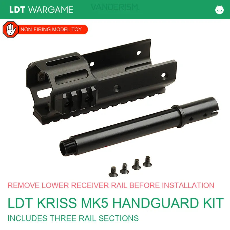 LDT KRISS Vector MK5 Handguard with Outer Tube, One Long and Two Short Rails (Pre-Order 50 Hari)
