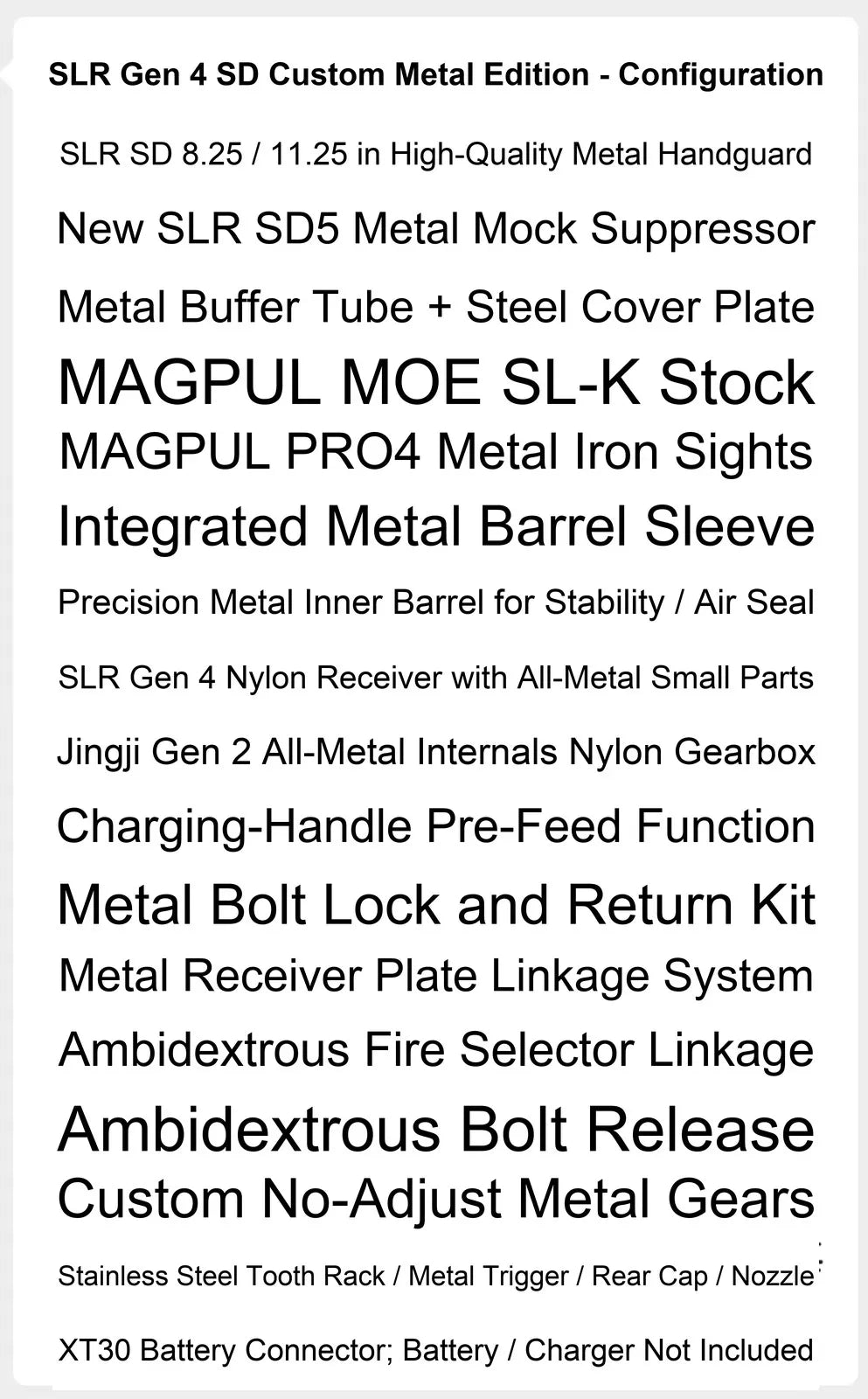 Jingji SLR Gen 4 SD Custom Gel Blaster (Pre-Order 50 Hari)
