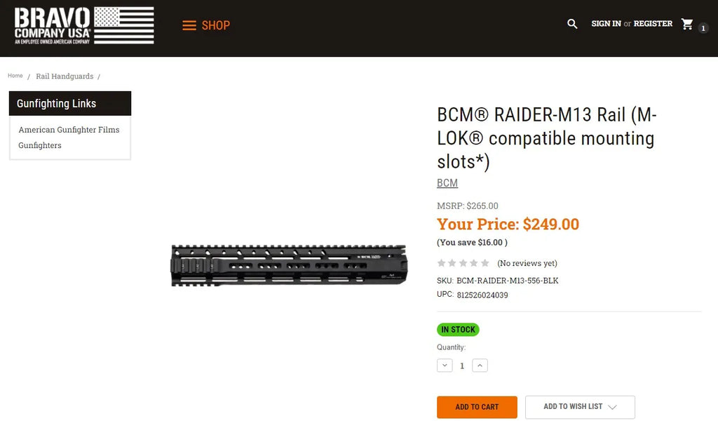 BCM RAIDER Metal Handguards | Gel Blaster WGG WGB Airsoft (Pre-Order 50 Hari)