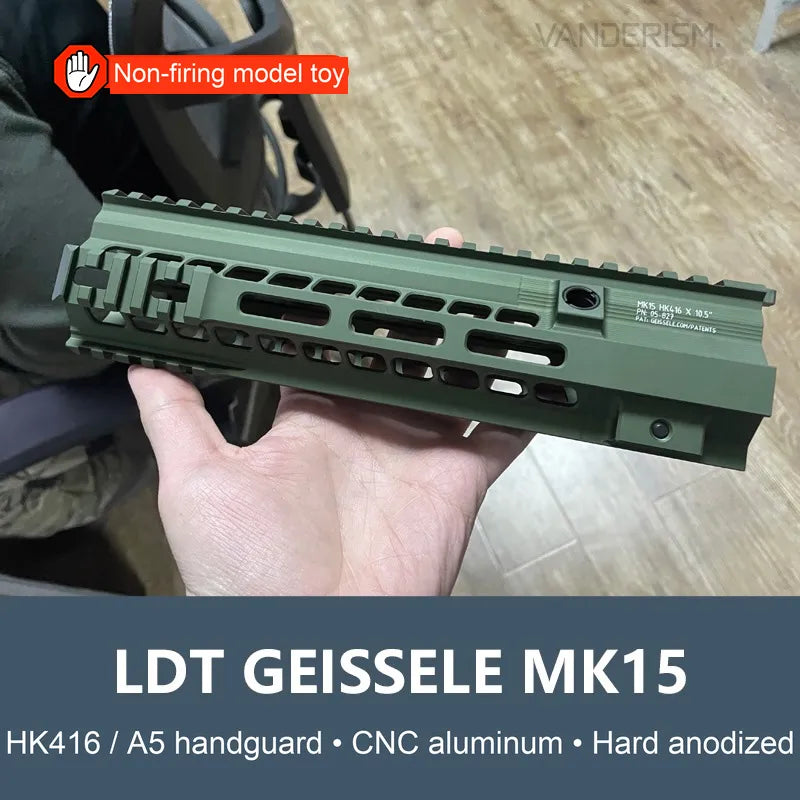 HK416 / A5 GEISSELE MK15 Hard-Anodized Metal Handguard for Toy Models (Pre-Order 50 Hari)