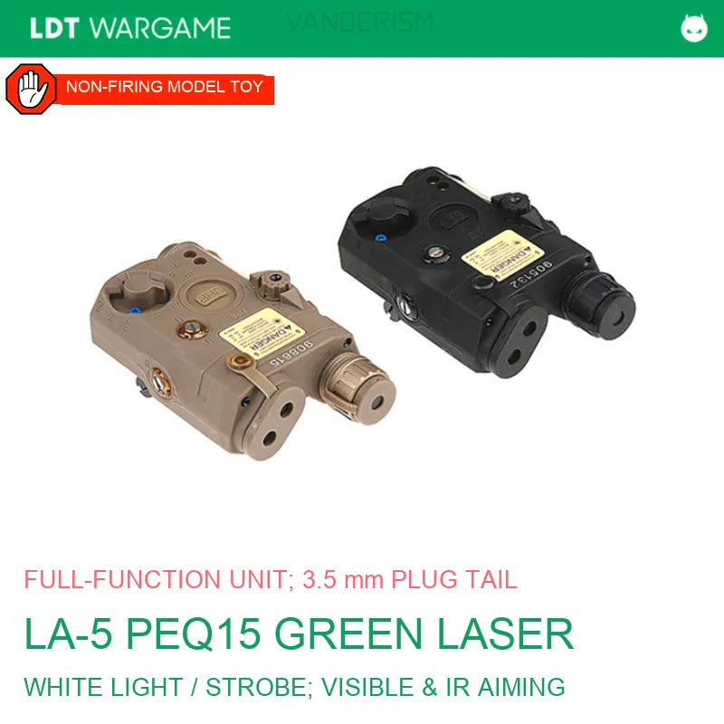 LDT LA-5C PEQ15 Full-Function Green Laser Unit with 3.5mm-Plug Pressure Switch (Pre-Order 50 Hari)