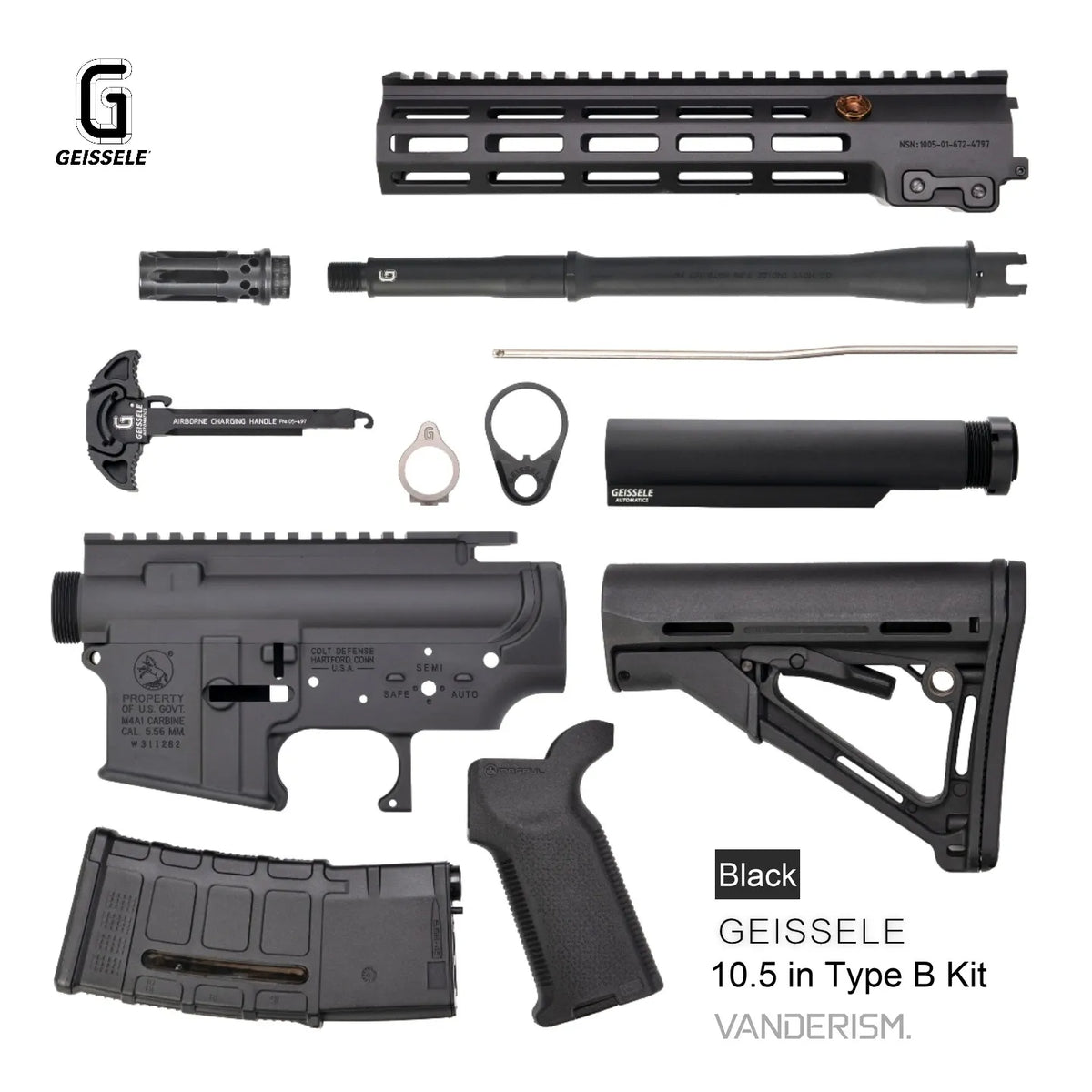 GEISSELE URGI 7075 T6 CNC Metal Body Kits | Gel Blaster WGG WGB (Pre-Order 50 Hari)
