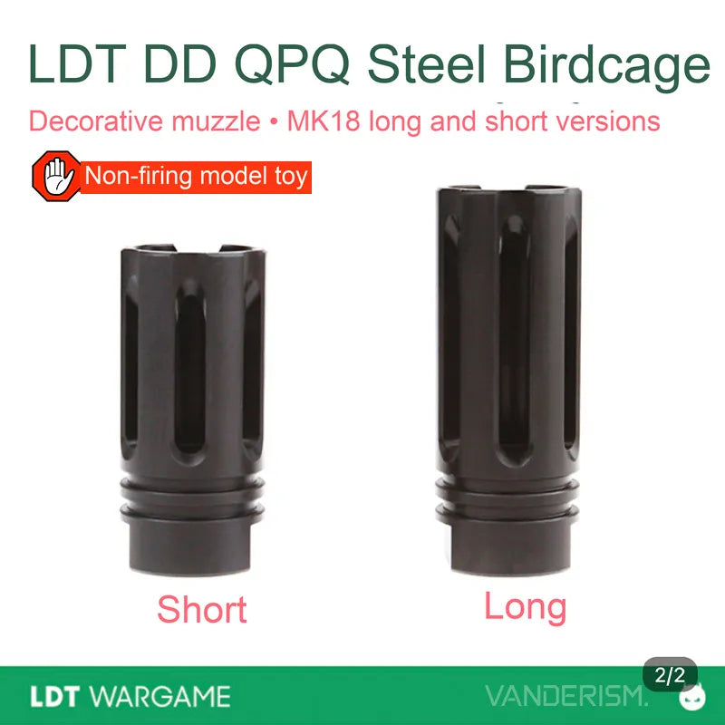 LDT DD MK18 Steel Birdcage Mock Muzzle Device, Updated Version (Pre-Order 50 Hari)
