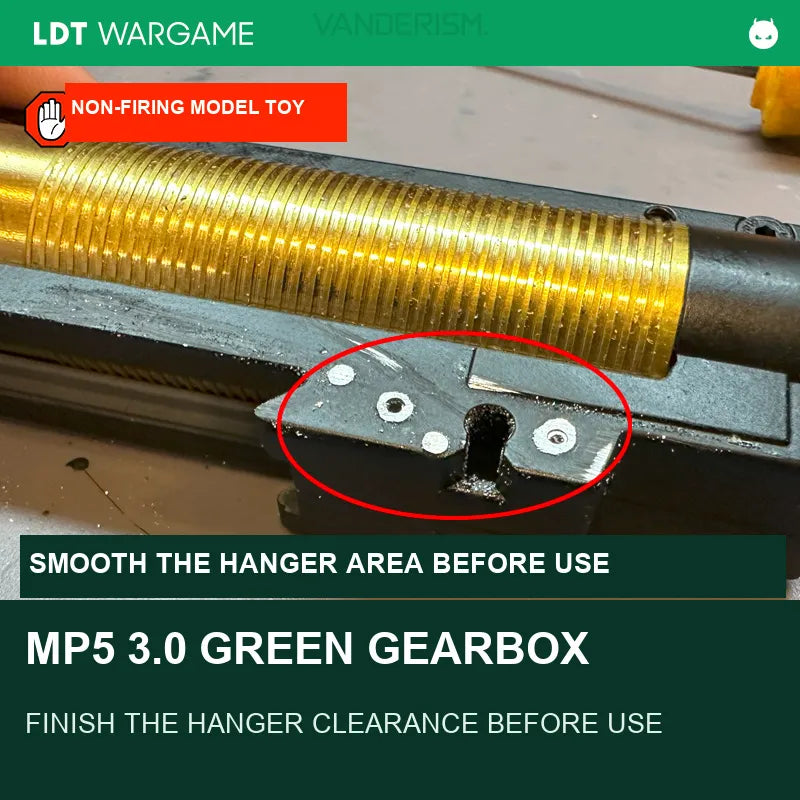 MP5 / MP5K 3.0 Green Gearbox, 9mm Large-Ball Bearings, ETU Control, Machined-Steel Gears and Tappet-Plate-Free Option (Pre-Order 50 Hari)