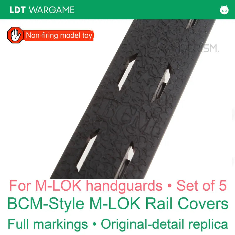 BCM Replica Soft M-LOK Rail Covers with Replica Markings, 5-Pack (Pre-Order 50 Hari)