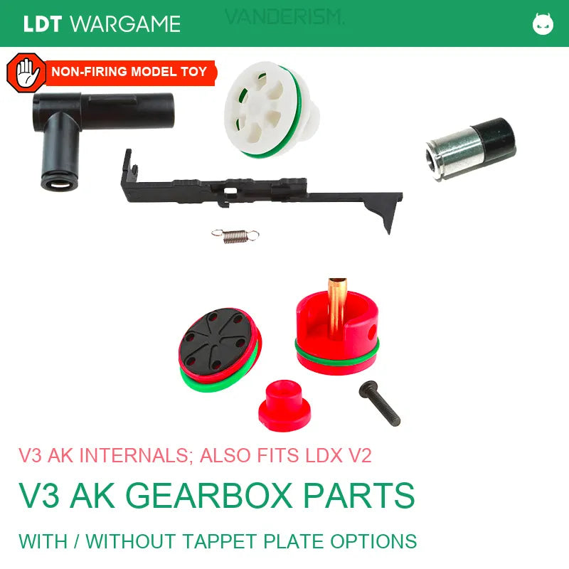 V3 AK Gearbox Internal Parts, With / Without Tappet Plate; Also Fits LDX V2 (Pre-Order 50 Hari)