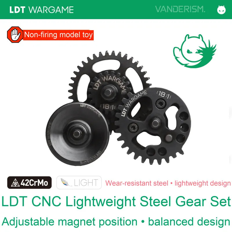 LDT Lightweight Skeletonized 42CrMo Machined Steel Gears, Magnet Included (Pre-Order 50 Hari)