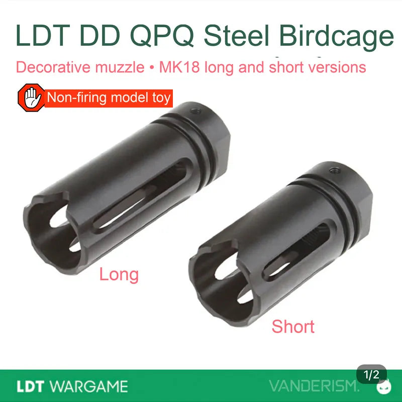 LDT DD MK18 Steel Birdcage Mock Muzzle Device, Updated Version (Pre-Order 50 Hari)
