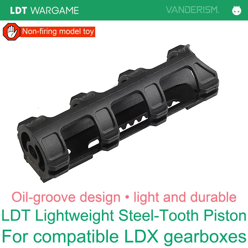 LDT Lightweight Skeletonized Steel-Tooth Piston for Vector / LDX V2 Gearboxes; Requires Gears with at Least 3 Teeth Removed (Pre-Order 50 Hari)