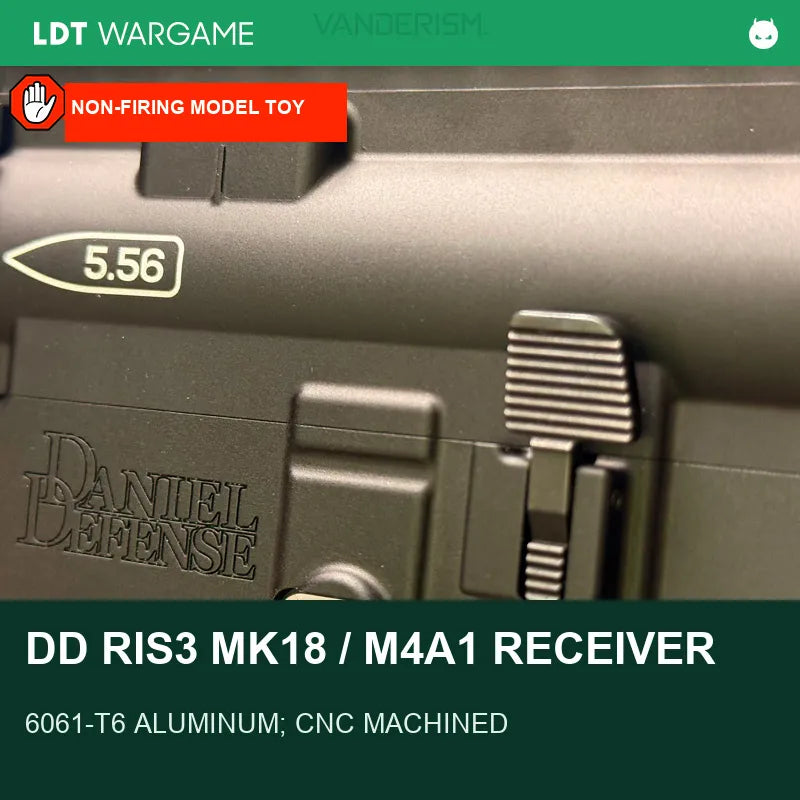 LDT DD RIS3 MK18 / M4A1 CNC 6061T6 Aluminum-Alloy Model Receiver (Pre-Order 50 Hari)