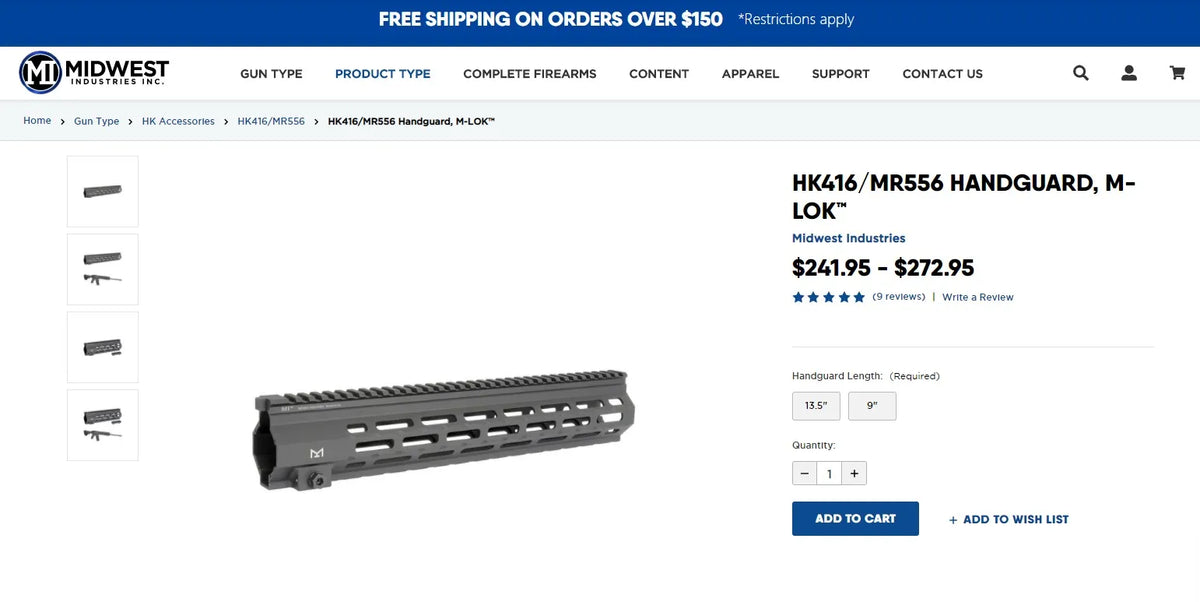 HK416 MI Metal Handguards | Gel Blaster WGG WGB Airsoft (Pre-Order 50 Hari)
