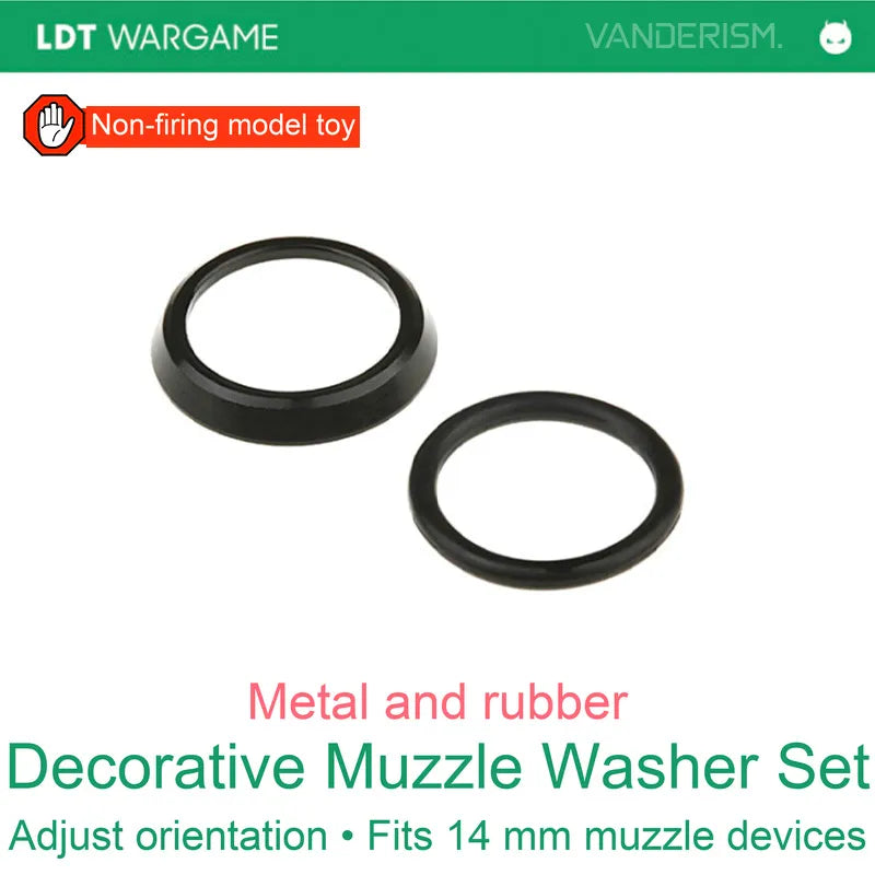 LDT Metal and Nylon Washers for 14 mm Threaded Decorative Muzzle Devices (Pre-Order 50 Hari)