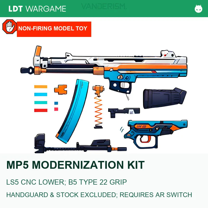 MP5 Modernization Kit with LS5 CNC Aluminum Lower Receiver and Optional UTG PRO Handguard (Pre-Order 50 Hari)