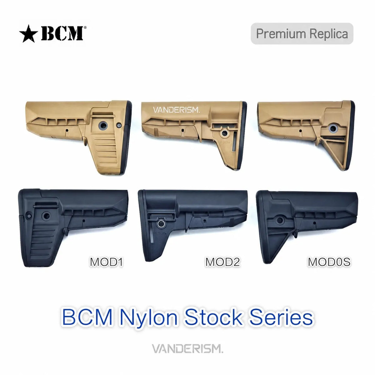 BCM MOD0S MOD2 MOD1 Nylon Stocks | Gel Blaster WGG WGB Airsoft (Pre-Order 50 Hari)