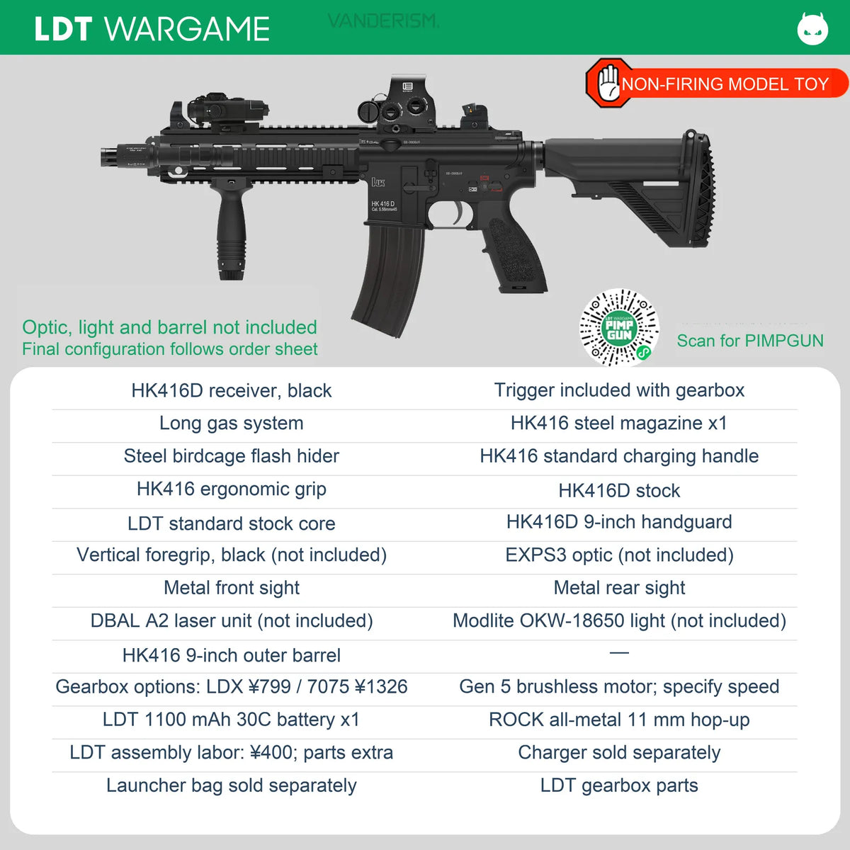 LDX HK416D Plus / HK416C Plus Assembled Gel Blaster with Gen 2 LDX Gearbox, from 4403 (Pre-Order 50 Hari)