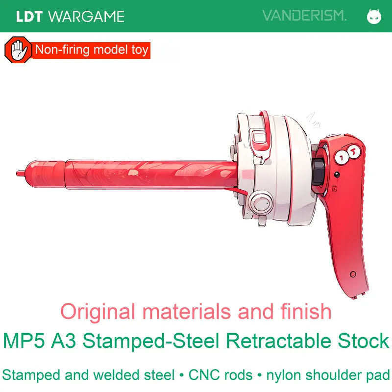 MP5 2.0 A3 Stamped-Steel Retractable Stock for Toy Models (Pre-Order 50 Hari)