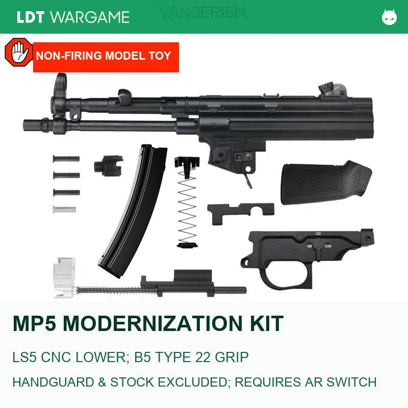 MP5 Modernization Kit with LS5 CNC Aluminum Lower Receiver and Optional UTG PRO Handguard (Pre-Order 50 Hari)