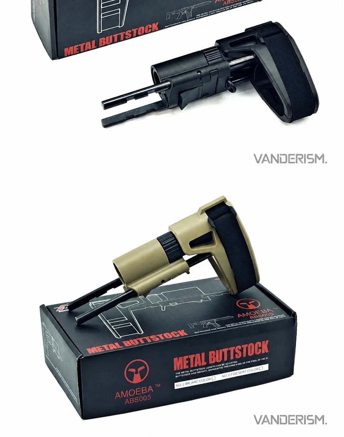 AMOEBA AM ABS Nylon Brace and Metal Buffer Tube | Gel Blaster WGG WGB Airsoft (Pre-Order 50 Hari)