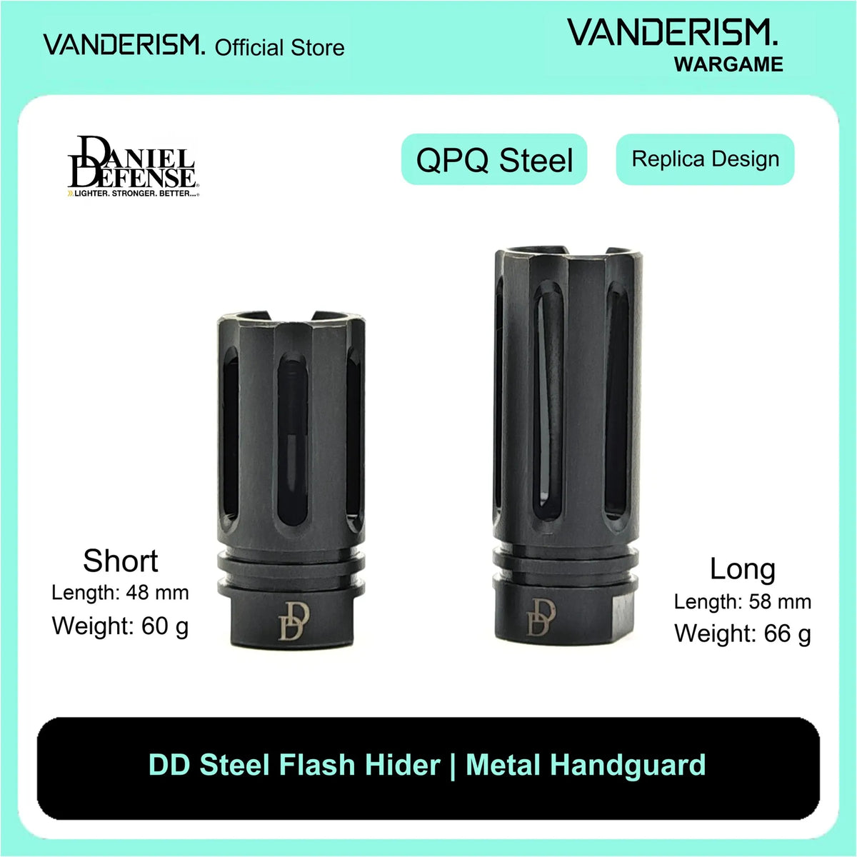 DD Steel Flash Hider | Gel Blaster WGG WGB Airsoft (Pre-Order 50 Hari)