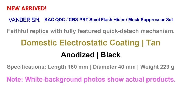 KAC QDC CRS PRT Flash Hider and QD Mock Suppressor Set | Gel Blaster WGG WGB Airsoft (Pre-Order 50 Hari)