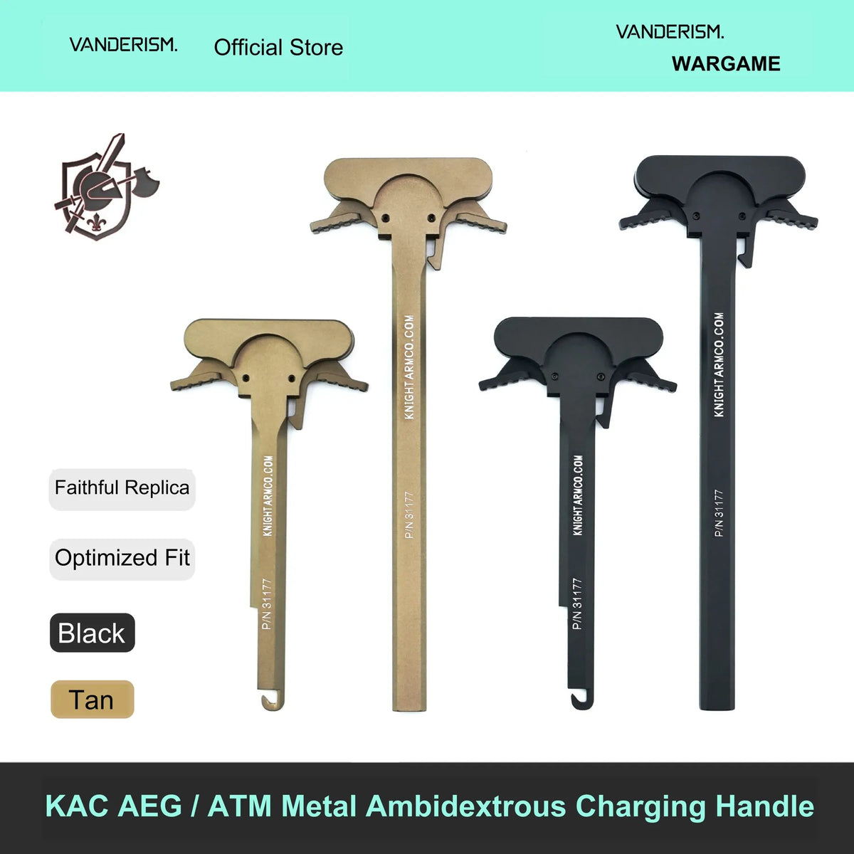 KAC Ambidextrous CNC Charging Handle for V2 and ATM (Pre-Order 50 Hari)