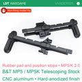 B&T CNC Aluminum Telescoping Stock with Soft Rubber Pad, Hard-Anodized, MP5/MP5K (Pre-Order 50 Hari)