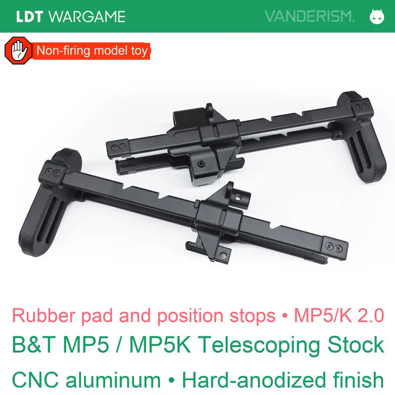 B&T CNC Aluminum Telescoping Stock with Soft Rubber Pad, Hard-Anodized, MP5/MP5K (Pre-Order 50 Hari)