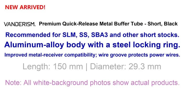 Quick Release Short Metal Buffer Tube (Pre-Order 50 Hari)