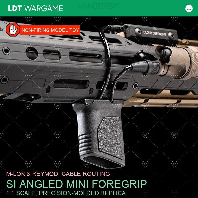Si Angled MINI Short Vertical Foregrip Replica with Cable Routing, MLOK / KEYMOD (Pre-Order 50 Hari)