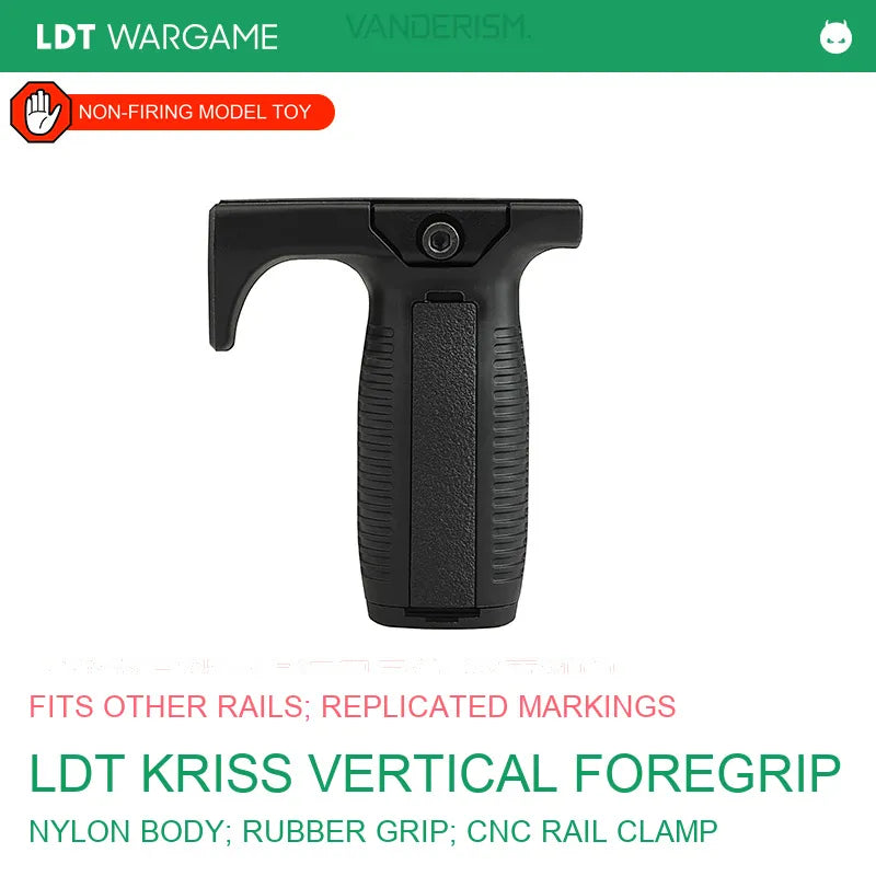 LDT KRISS Vector Vertical Foregrip / Hand Stop with Replica Markings, Picatinny Compatible (Pre-Order 50 Hari)