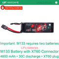 LDT M133 Gatling Model Battery, 4600mAh, XT60 Connector (Pre-Order 50 Hari)