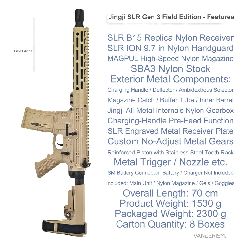Jingji SLR Gen 3 Field Edition Gel Blaster (Pre-Order 50 Hari)