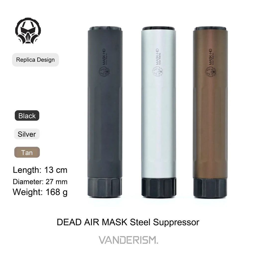 DEAD AIR MASK Steel Mock Suppressor | Gel Blaster WGG WGB Airsoft (Pre-Order 50 Hari)