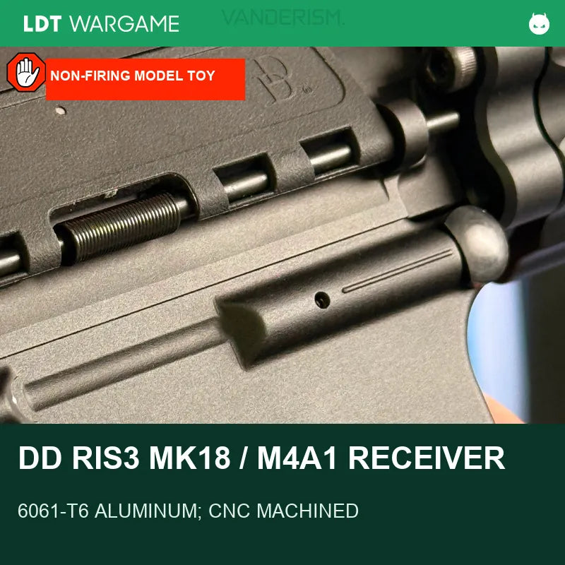 LDT DD RIS3 MK18 / M4A1 CNC 6061T6 Aluminum-Alloy Model Receiver (Pre-Order 50 Hari)