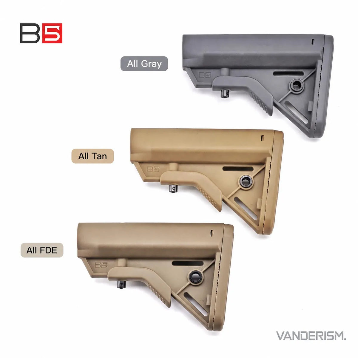 B5 BRAVO Nylon Stock | Gel Blaster WGG WGB Airsoft (Pre-Order 50 Hari)