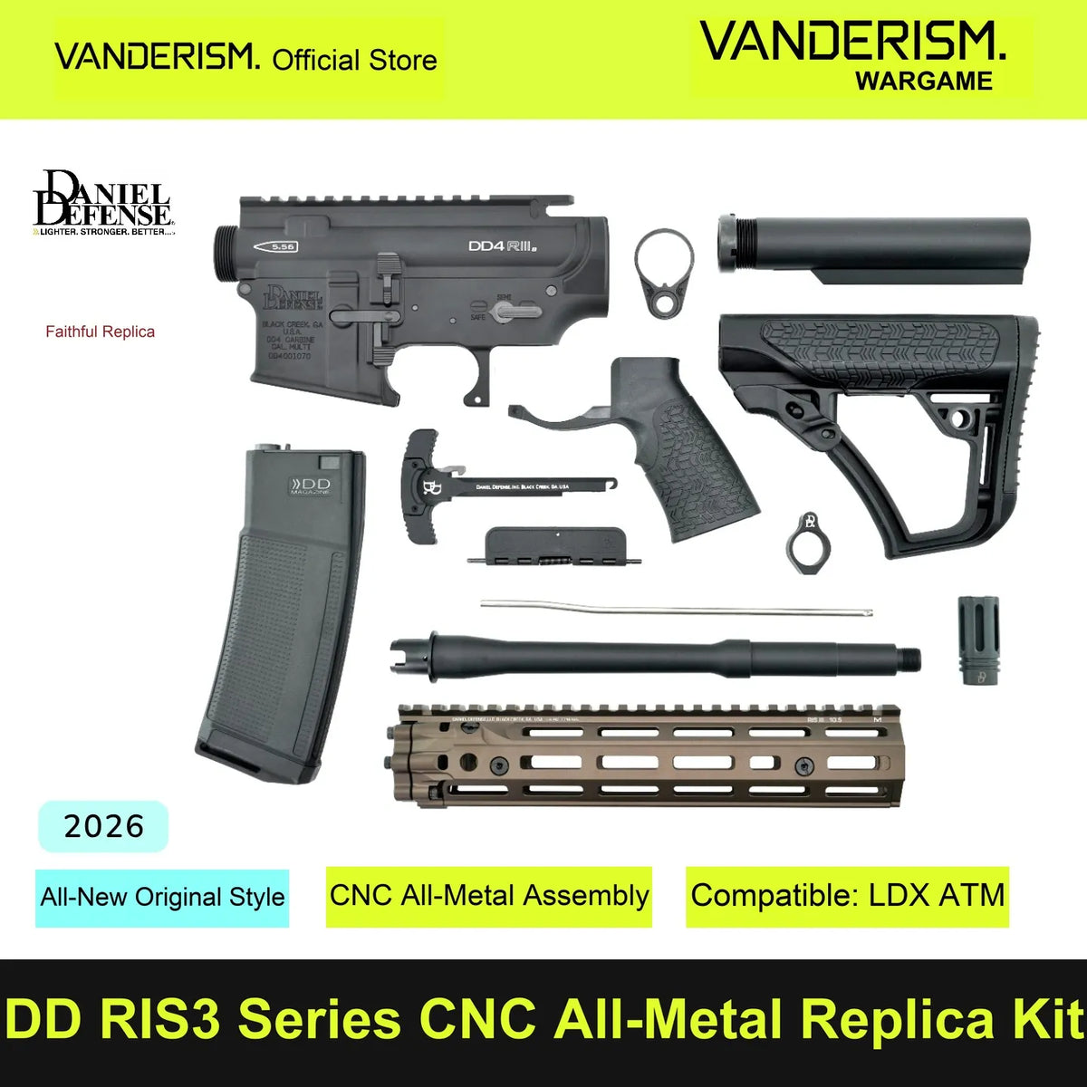 DD RIS3 CNC Metal Body Kit | Gel Blaster WGG WGB (Pre-Order 50 Hari)