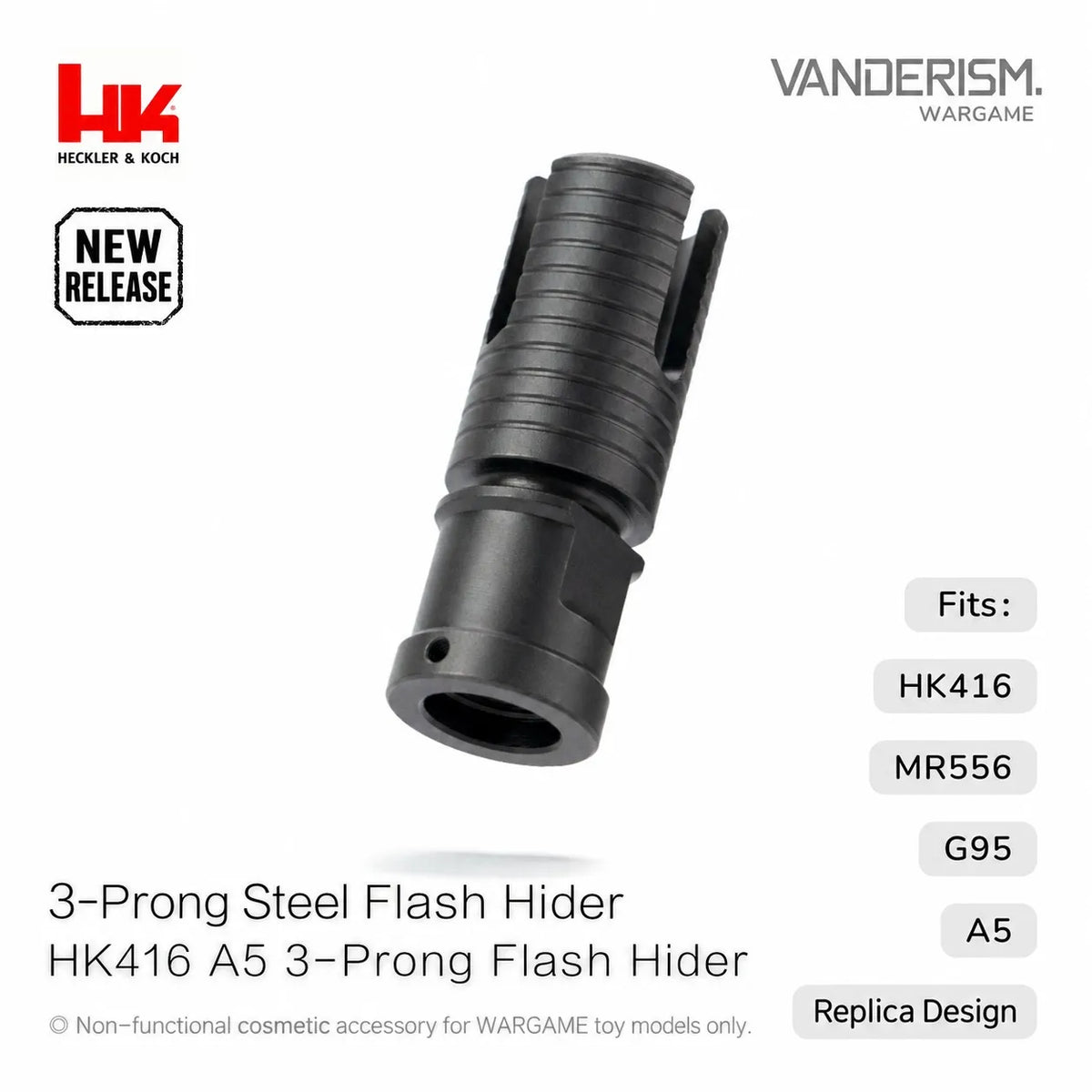 HK416 A5 Three Prong Steel Flash Hider (Pre-Order 50 Hari)