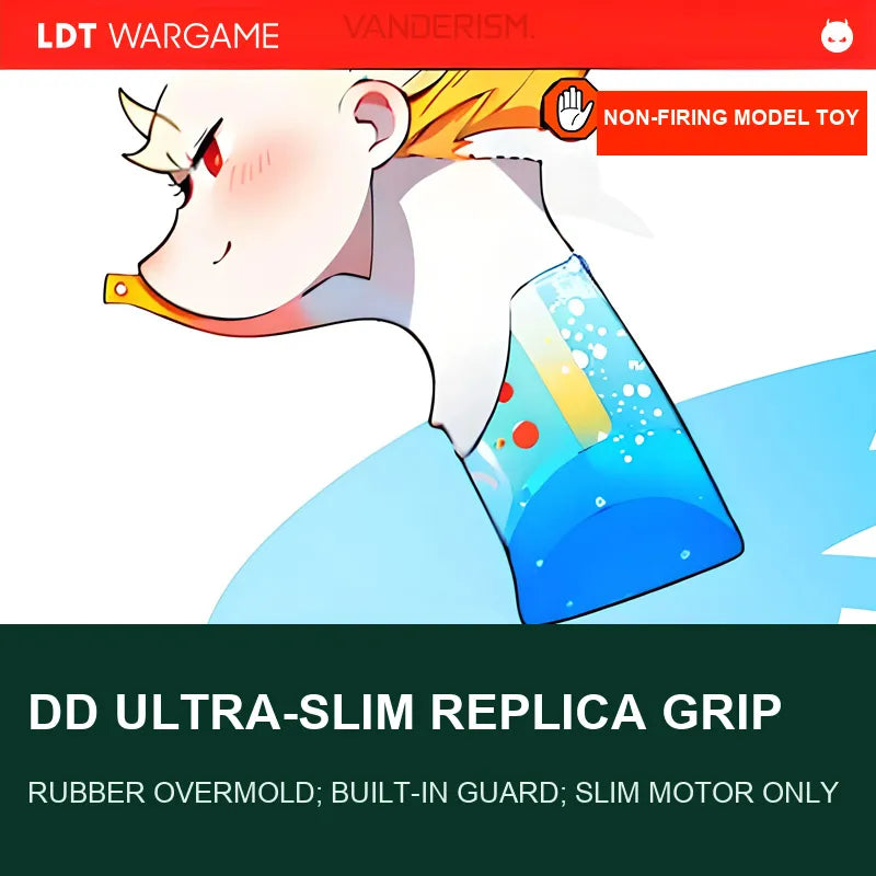 LDT DD Replica Rubber-Overmolded Ultra-Slim Grip with Integrated Trigger Guard; Requires Ultra-Slim Motor (Pre-Order 50 Hari)