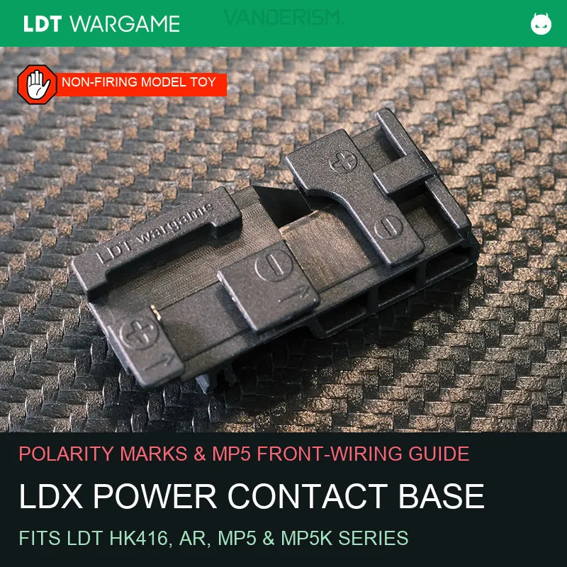 LDT LDX Power Contact Base with Polarity Marks and MP5 Front-Wiring Channel (Pre-Order 50 Hari)