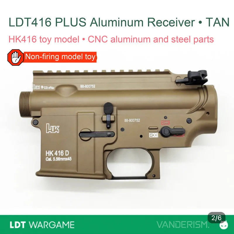 LDT416Plus HK416C/D Die-Cast + CNC Aluminum Split Receiver Kit with Steel Small Parts (Pre-Order 50 Hari)