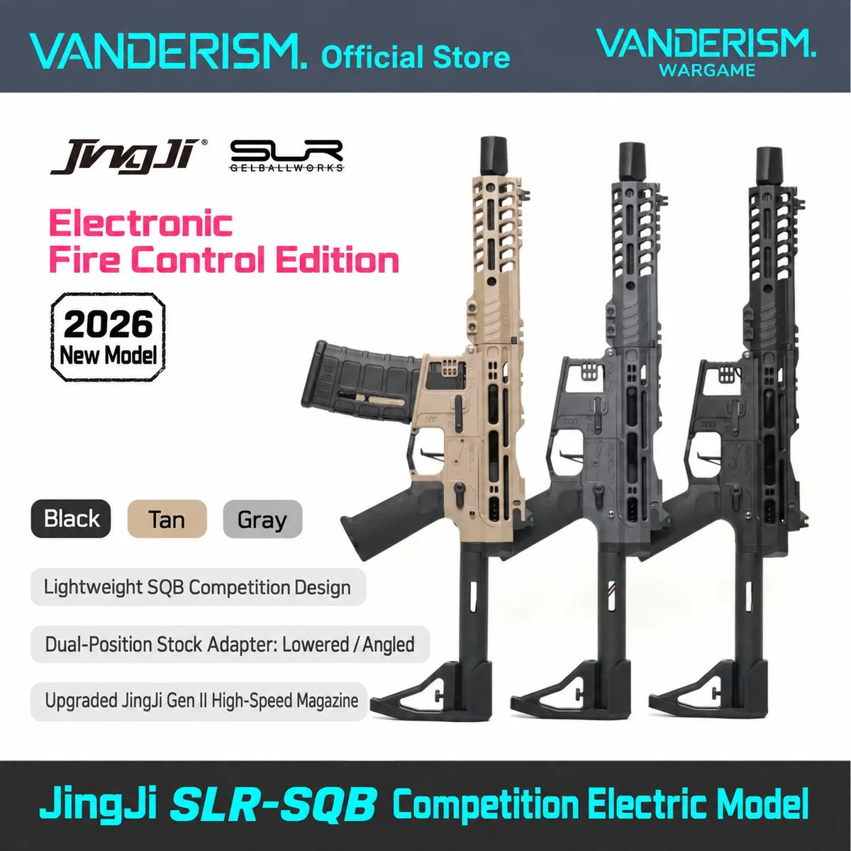 Jingji SLR SQB Gel Blaster with Electronic Fire Control (Pre-Order 50 Hari)