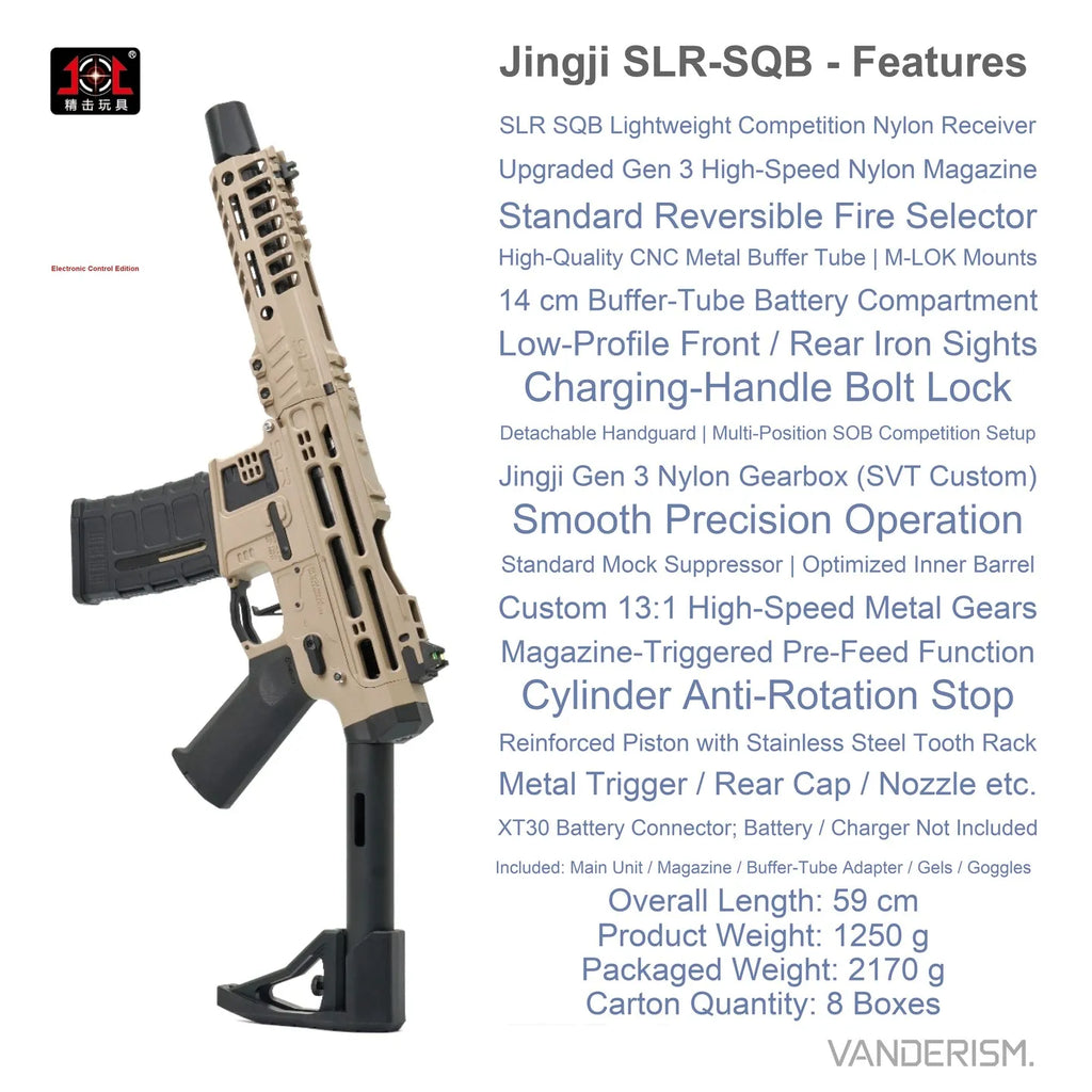 Jingji SLR SQB Gel Blaster with Electronic Fire Control (Pre-Order 50 Hari)