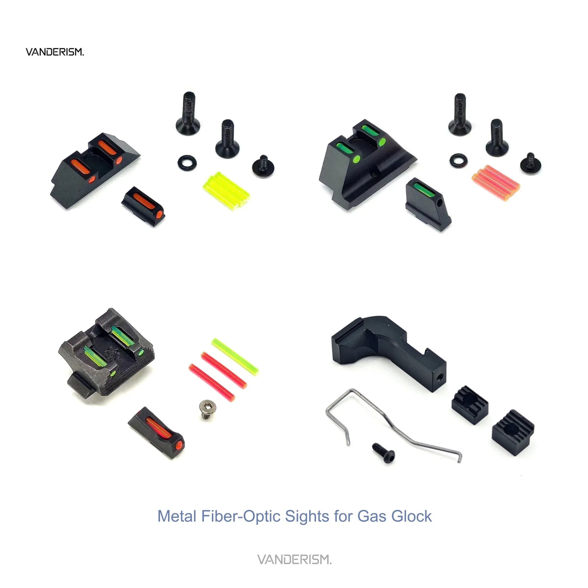 Kublai Glock P1 Fiber Optic Metal Sights (Pre-Order 50 Hari)