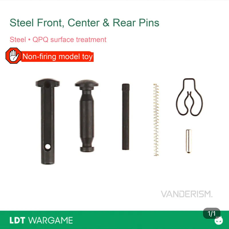 QPQ-Treated Steel Quick-Release Front / Rear Receiver Pins for AR / LDT416 (Pre-Order 50 Hari)