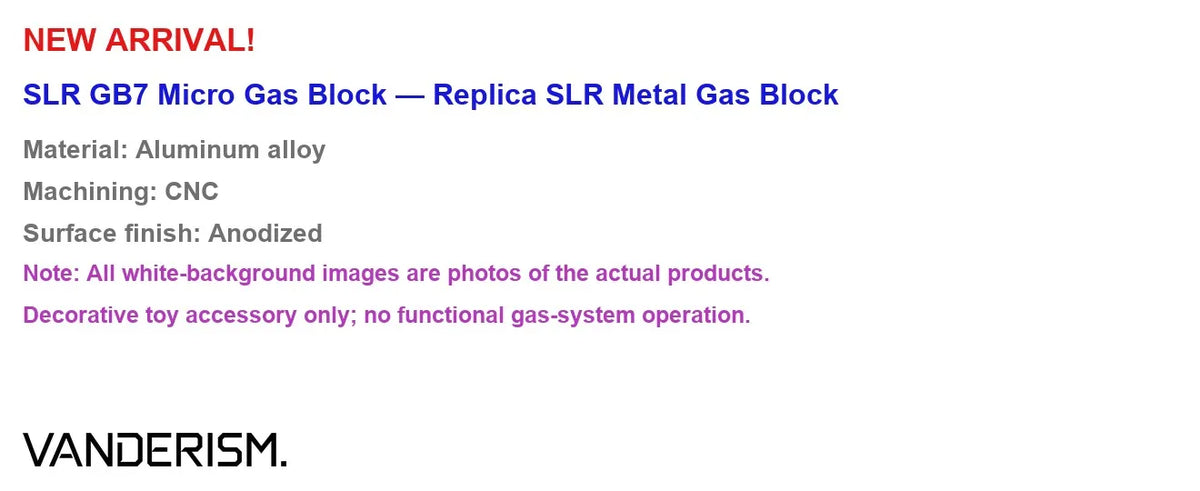 SLR GB7 Metal Gas Block (Pre-Order 50 Hari)