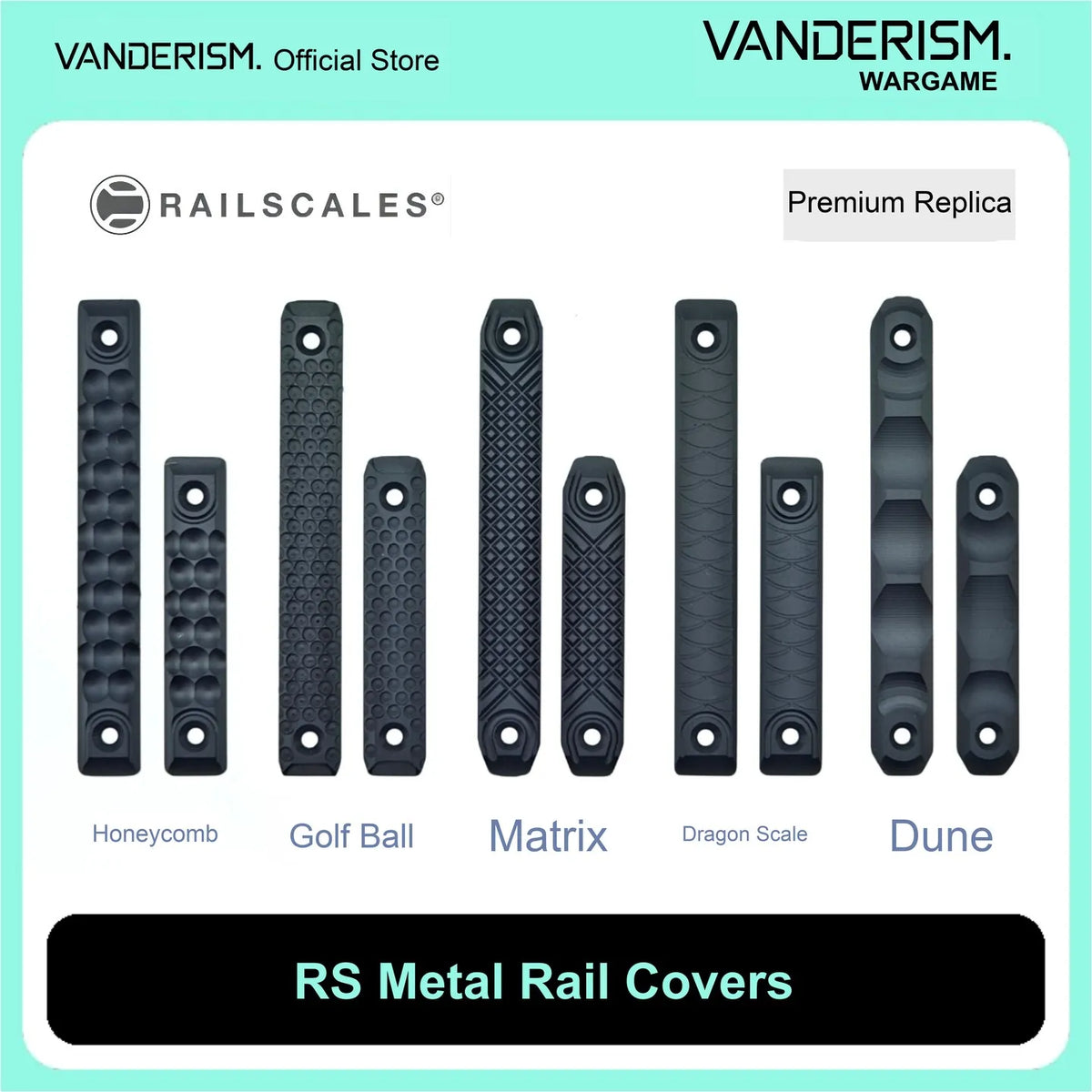 RAILSCALES CNC Aluminum M LOK Rail Covers (Pre-Order 50 Hari)