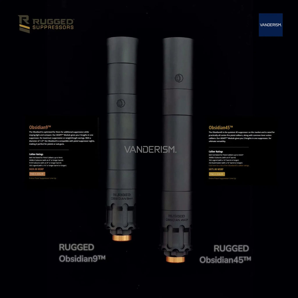RUGGED Obsidian 9 and 45 Metal Mock Suppressors | Gel Blaster WGG WGB Airsoft (Pre-Order 50 Hari)