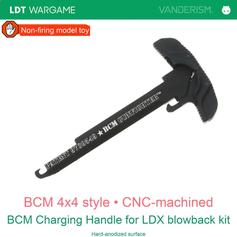 BCM 4x4 CNC Metal Charging Handle for LDX Blowback Kit; Not Compatible with Stock Nylon-Receiver Mock Bolt Plate (Pre-Order 50 Hari)